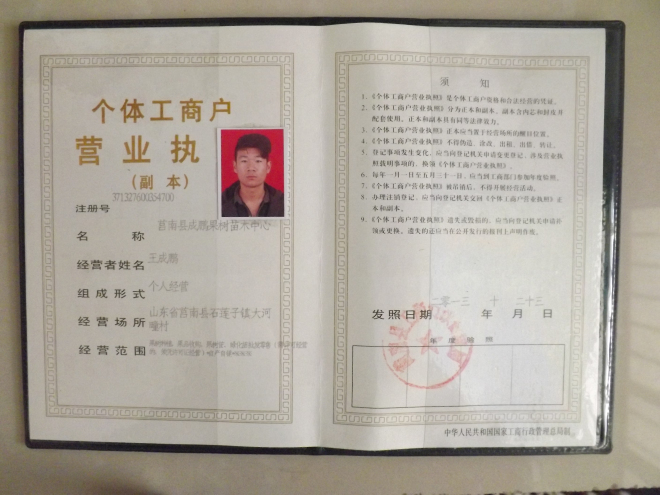 個(gè)體工商營業(yè)執(zhí)照2